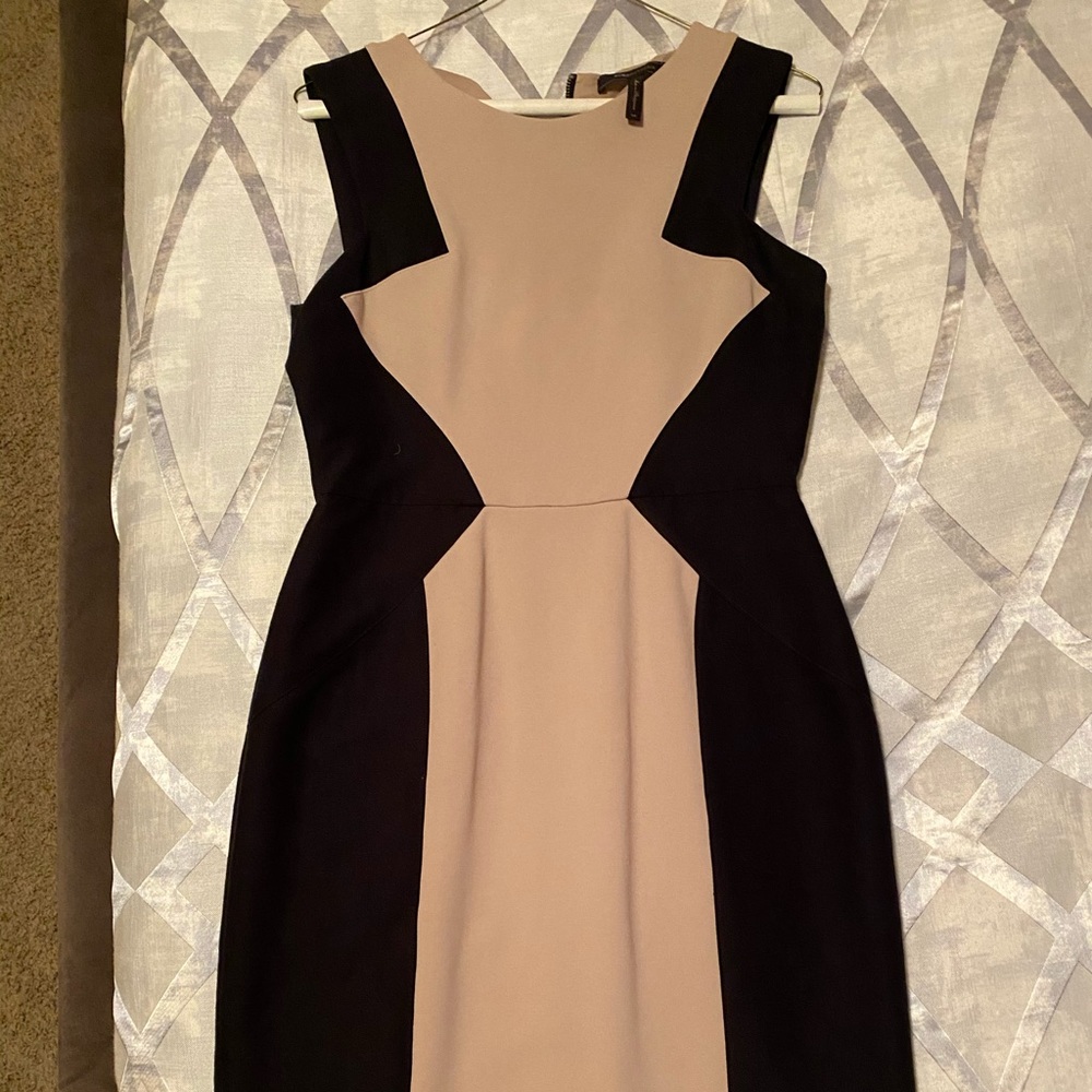 BCBGMaxaZaria Black and beige dress, no sleeves